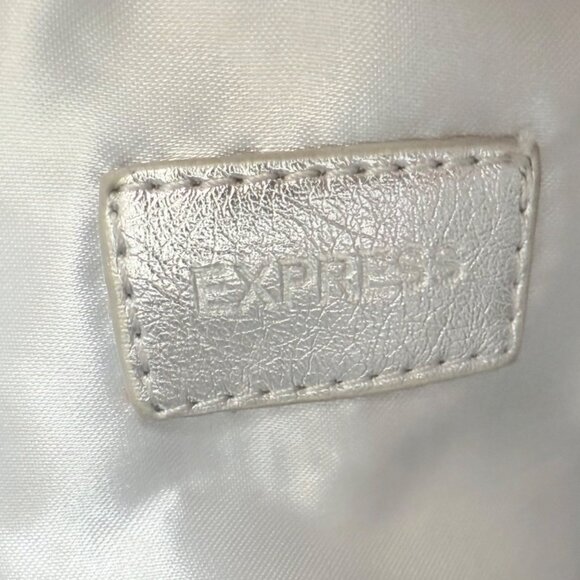 Express Silver Mesh Shoulder Bag With Chain Strap Shimmer Evening Party Clutch - Picture 9 of 16